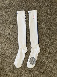 Knee-High White and Blue NBA Nike Elite Socks - Picture 1 of 1