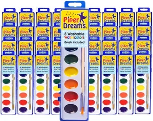 36 Pack of Watercolor Paint Sets for Kids - Quality Wood Brush - Washable - N... - Picture 1 of 8
