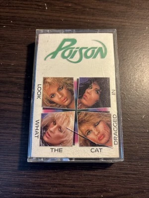 Poison - Look What The Cat Dragged In (1986) Cassette Tape - Hair Metal Foto 1 de 4