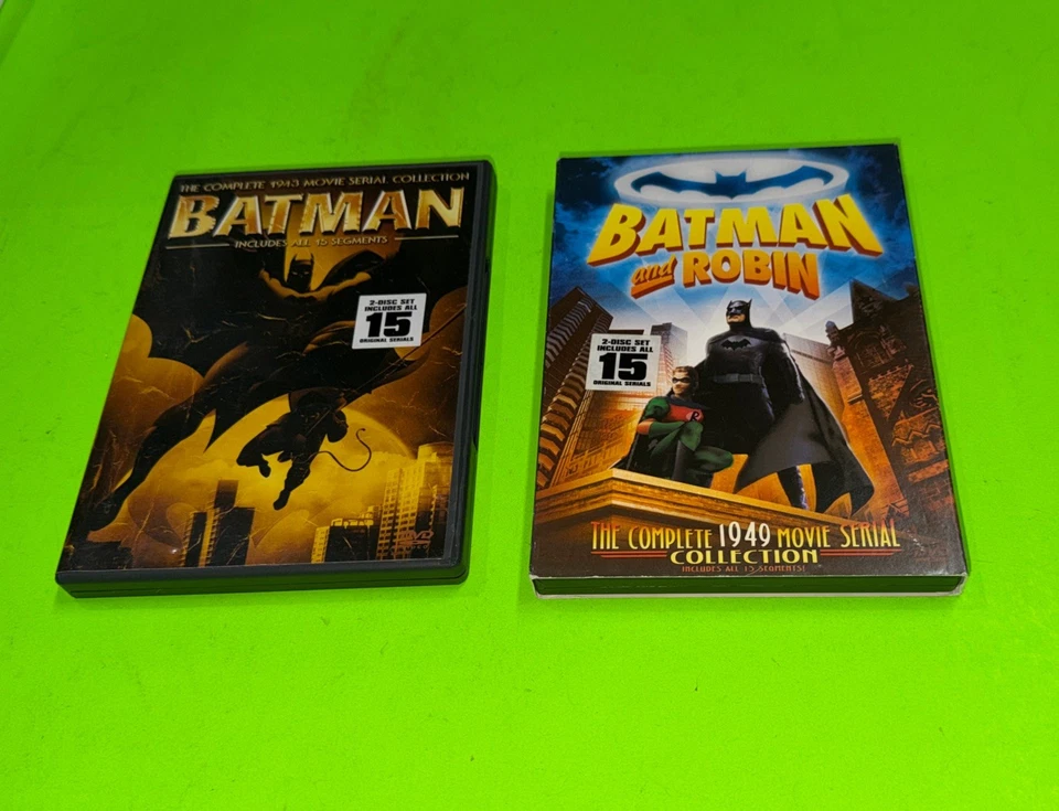 Batman 1943 + Batman & Robin 1949  Complete Movie Serial Collection DVD Set Lot Foto 1 de 4