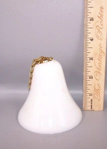 Dicke Milchglas Rauchglocke mit Messinganschluss für hängende Öllampe - Bild 1 von 4