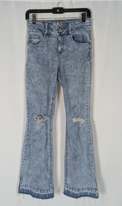 Dollhouse Jeans 5 6 Juniors Blue Acid Wash Ripped Flared Flare Leg High Rise Y2K - Picture 1 of 8