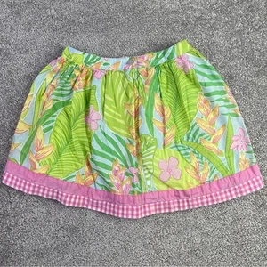 Vintage Lilly Pulitzer Skirt Girl’s 6 Tropical Print Lined Pleated Adjustable - Picture 1 of 7