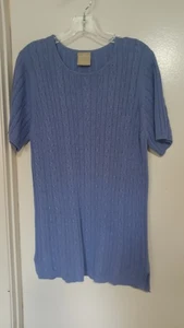 PARTNERS WOMANS PURPLE PULLOVER SWEATER SHORT SLEEVES SIZE 1X - Picture 1 of 3