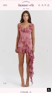 House of CB 'Lyrah' Pink Print Dress Size L 12/14 Tall BNWT - Picture 1 of 1