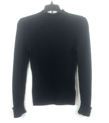 Vintage Y2K Tommy Hilfiger Women's Black Turtle Neck Long Sleeve Sweater Size M - Image 1 of 4