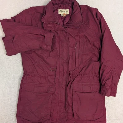 Chaqueta de nailon Eddie Bauer para mujer roja mediana SnowLine chaqueta para exteriores cremallera completa Foto 1 de 4