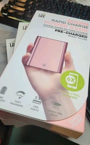 Power Bank Charge Rapide Rapide 12000mAh, Or Rose - 2 Ports USB, par LAX, NEUF - Photo 1 sur 6