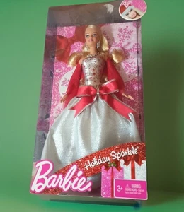 🌟Holiday Sparkle Barbie Puppe Silber & Rot Kleid Weihnachtsschleife, 2010 Mattel V4415 - Bild 1 von 9
