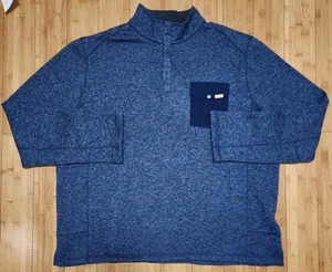 Suéter Woolrich Para Hombres XXL 2XL Azul Polar Tejido Cuarto a Presión Pullover Bolsillo Top - Imagen 1 de 10