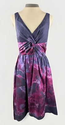 Vestido midi para mujer LELA ROSE talla 8 Neiman Marcus para Target púrpura acuarela Foto 1 de 4