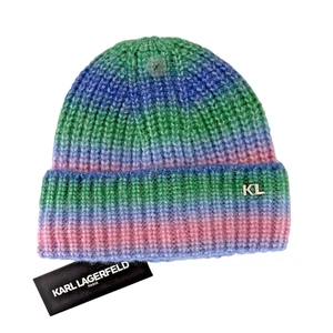 NUEVO CON ETIQUETAS Karl Lagerfeld Paris Tejido Forrado Acogedor Clima Frío Colorido Gorro Gorro - Imagen 1 de 5