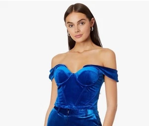Line And Dot Du Jour Top Damen Small / Sapphire Velvet - Bild 1 von 4