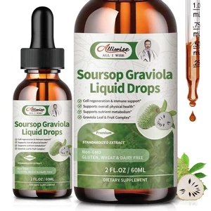 2 Pack Soursop Graviola Leaf Extract Liquid Drop for Cell Regeneration & Immu... - Picture 1 of 7