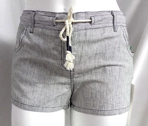 MIMI CHICA BY NORDSTROM / NAVY BLUE-BEIGE STRIPED CASUAL SHORTS SIZE: S NWT - Picture 1 of 4