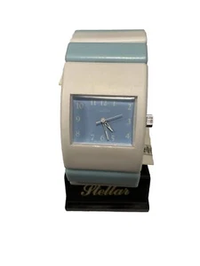 Vintage blau-weiße Damenuhr Stellar NY Stretchband selten 80er/90er Style " - Bild 1 von 8