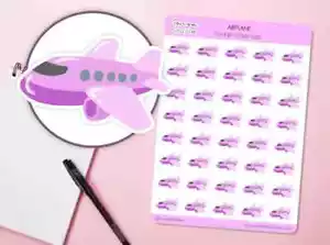 Airplane Planner Stickers | Plane Sticker | Travel Stickers | Flight Stickers - Picture 1 of 2