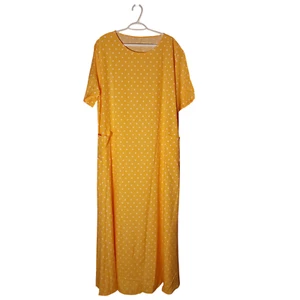 Women's Plus Size 5XL Yellow Pockets Short Sleeve Full Length Dress FREE S&H - Picture 1 of 2