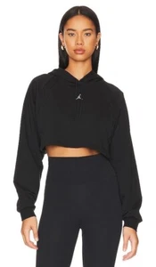 Black WOMEN'S JORDAN CROP FLEECE PULLOVER MEDIUM - Picture 1 of 5
