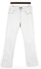 NUDIE Jeans & CO. Slim Jim Ecru Black Jeans Men's W33/L34 Light Grey Zip Fly
