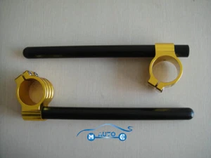 Adjustable 48MM CNC Handlebars Handle Bar Clip On Suzuki GSXR1000 K9 09-10 Gold - Foto 1 di 3