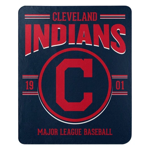 New MLB Cleveland Indians Large Super Soft Fleece Throw Blanket 50" X 60" Cover
