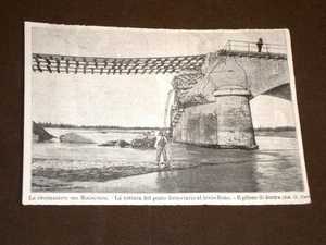 Catatrofe Inondazione di Bologna nel 1893 Ponte ferrovia Bivio Reno Pilone - Picture 1 of 1