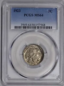 1923 Buffalo 5c Nickel PCGS MS 64 - Picture 1 of 3