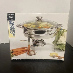 Round 3 QT Chafing Dish Buffet Set Food Warmers Stainless Steel Glass Lid - Picture 1 of 7