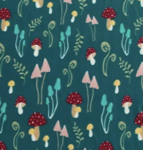 Fleece Blanket 50"x60" Soft Lightweight Green Mushroom Print Car Couch 60’s 70 - Picture 1 of 6