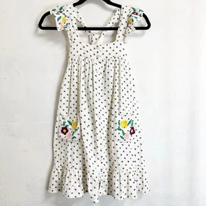 Bonton Off White Cream Magie Vintage Embroidered Floral Dress 8 Y Cotton Bonton - Picture 1 of 11