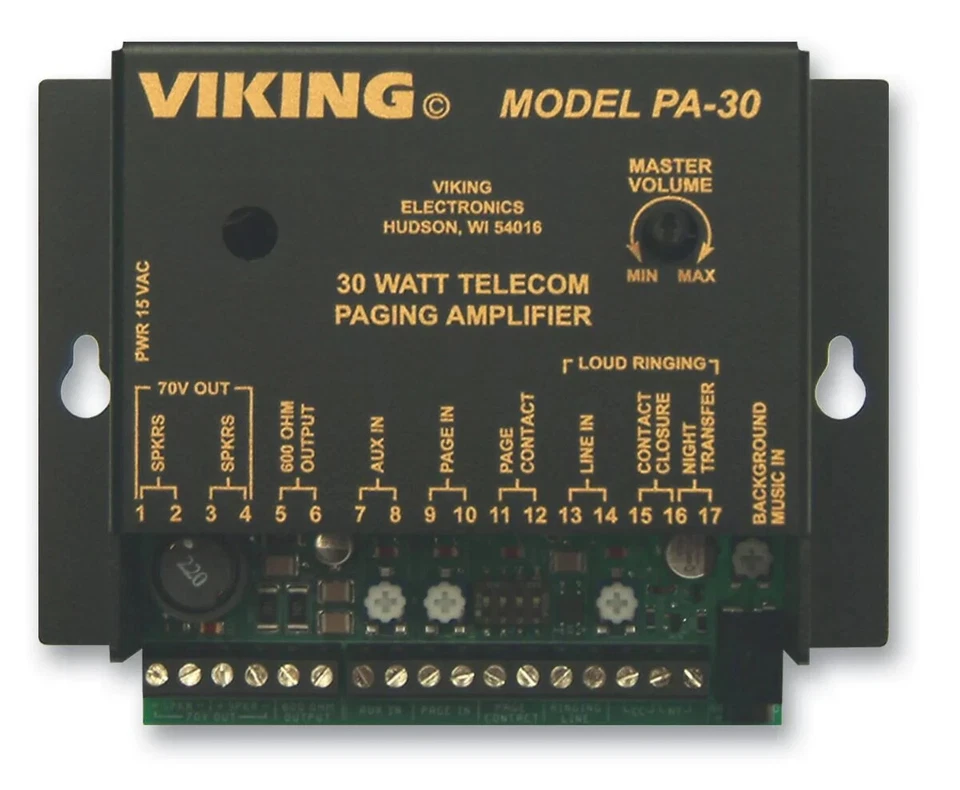 Amplificador de paginación de telecomunicaciones Viking electronics PA-30 Viking 30 vatios.  Excelente estado Foto 1 de 1