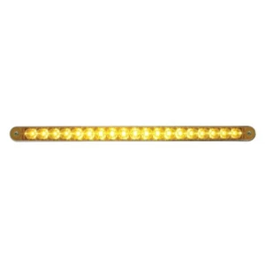 19 LED 12" Reflector Turn Signal Light Bar w/ Bezel - Amber LED/Amber Lens - Picture 1 of 7