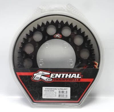 Renthal 224U-520-48GPBK Ultralight 48T REAR Sprocket Black KTM / GAS GAS / HUSQV - Image 1 of 3