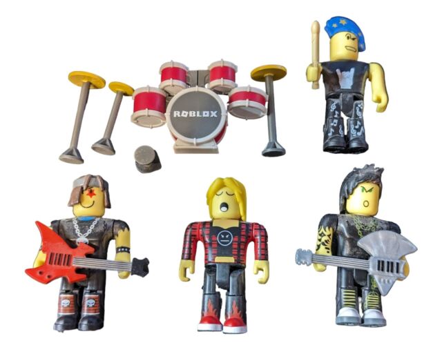 Roblox Punk Rock Figures Drum Sticks Guitar Lot of 3 Musicians Music Rock