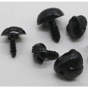 100X Black Safety Noses For Animal Dog Cat Soft Toy Making Craft With Washers - Picture 1 of 9