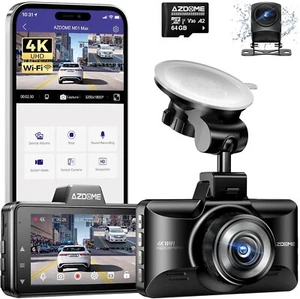 Dashcam vorne und hinten 4K+1080P, WiFi Dashcam mit 64GB SD-Karte - Bild 1 von 7