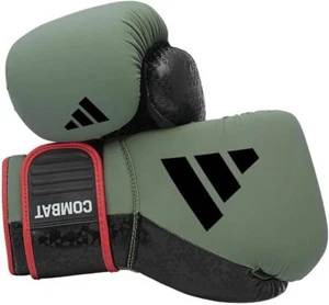 adidas Combat 50 Boxing Gloves Khaki Green Breathable 8 10 12 14 16 oz - Picture 1 of 9