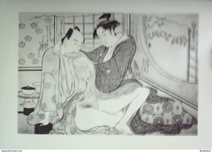 Estampe Japonaise (Kitagawa Utamaro 1753-1806) papier Ingres d'Arches - Picture 1 of 1