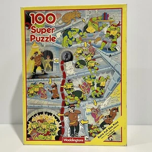 Vintage Teenage Mutant Ninja Turtles Jigsaw Puzzle & Poster 100 Pieces 1990 TMNT - Picture 1 of 17