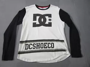 DC Shoes Shirt Mens Large White Black Y2K Skater Long Sleeve - Picture 1 of 11