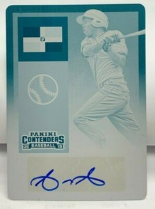 Aristides Aquino 2015 Panini Contenders Printing Plate RC Autograph Auto #'d 1/1