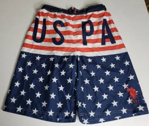US Polo Assn American Flag Swim Trunks Board Shorts Size youth Large XL 18-20 - Picture 1 of 12