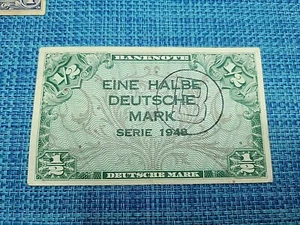 🇩🇪 Germany West Federal 1/2 half mark 1948  "B"  P-1b  VF  Banknote 122024-15 - Picture 1 of 2
