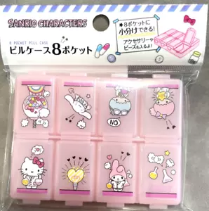 Sanrio Medicine Pill Case - Hello Kitty, Melody, LTS, And Cinnamoroll On Cover - Picture 1 of 2