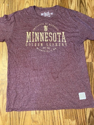Mens Size Large University Of Minnesota Golden Gophers Retro Brand T Shirt NCAA Cover