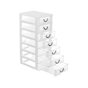 7.1"x5.1"x13.2" Mini Organizer Box Storage Container Case with 7 Clear Desktop - Picture 1 of 9