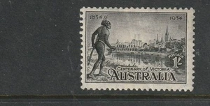 STAMPS AUST PREDECIMAL  1934  1/-  VICTORIA   PERF  11.5    MLH - Picture 1 of 1