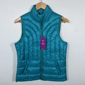 Be Inspired Down Packable Vest Womens Medium Teal Blue Lightweight Puffer Jacket - Picture 1 of 10