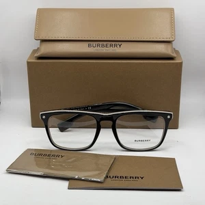 Burberry BE2340 3798 Schwarz Herren Eckig 56mm Brille Klar Demogläser - Bild 1 von 15